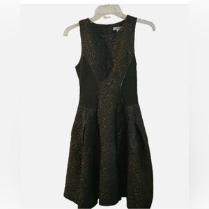 Zac Zac Posen Women's Black Sleeveless Textured Semi Formal Dress